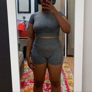 Two piece grey workout set